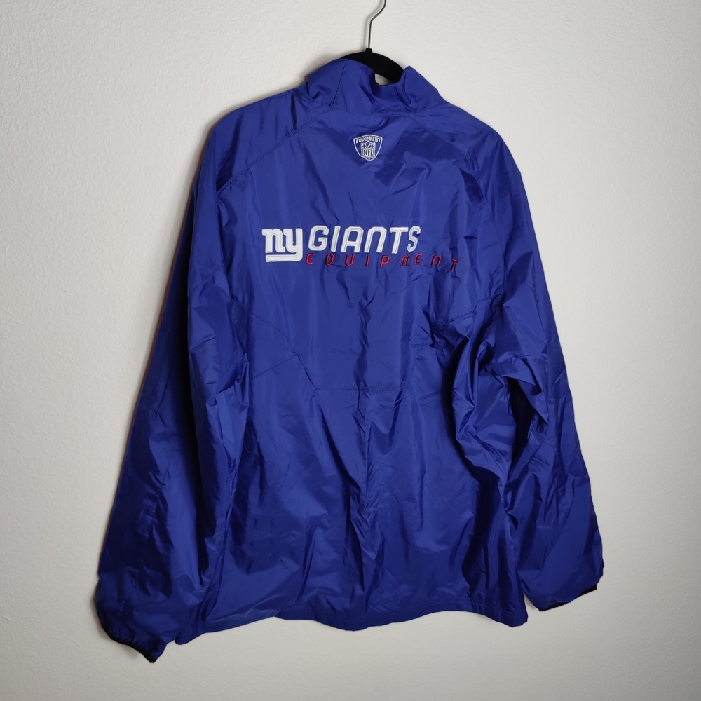 NY Giants Equipment Reebok Play Dry Quarter Zip Pop Over Large